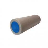 Ролик для йоги полнотелый 2-х цветный (серый/синий) 61х15см. PEF100-61-B